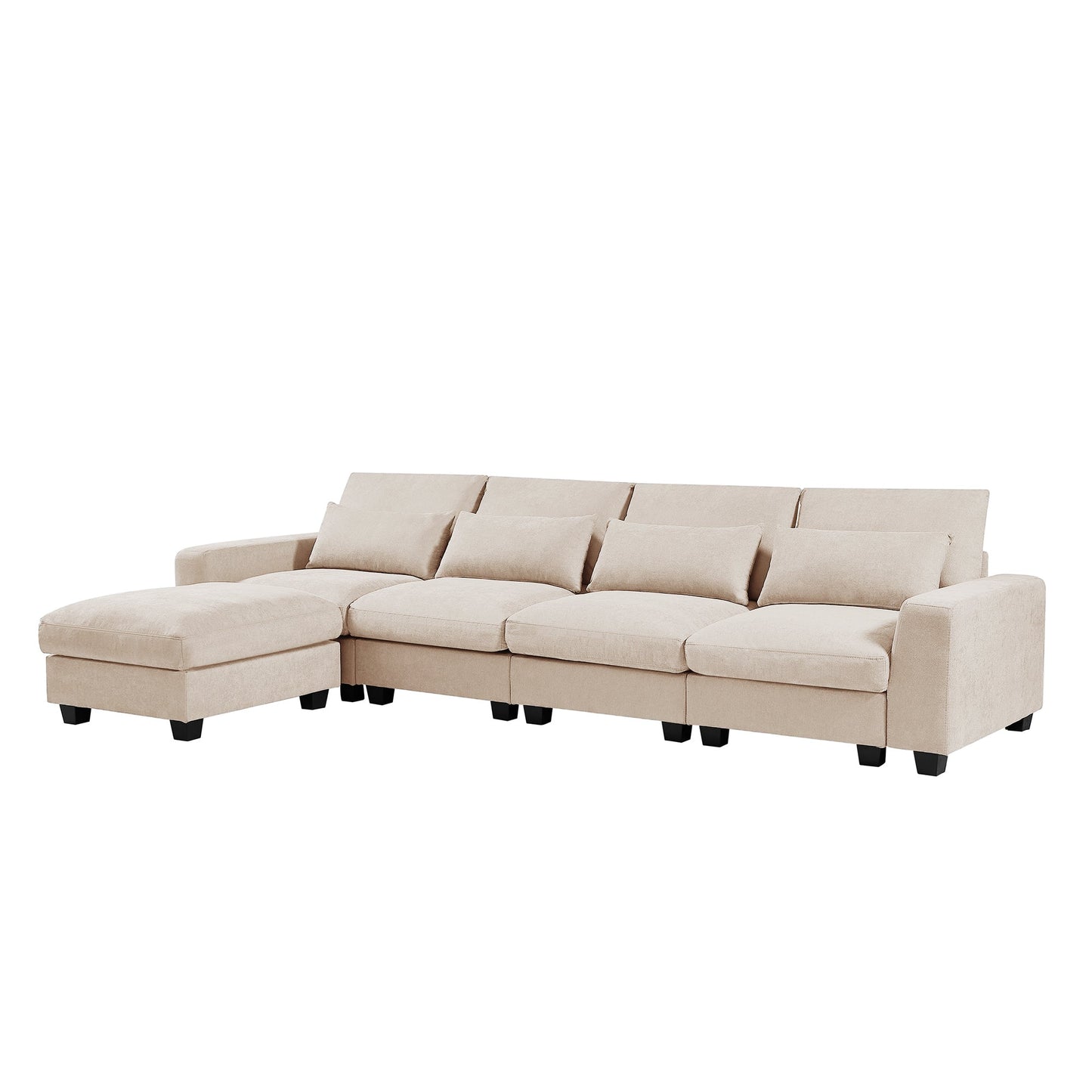 L-Shape Feather Filled Convertible Sofa