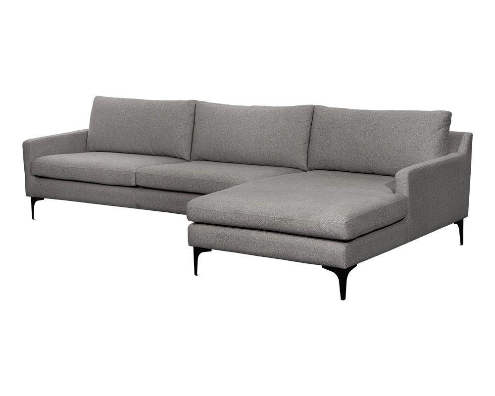 Andie Sofa Chaise in Dark Grey