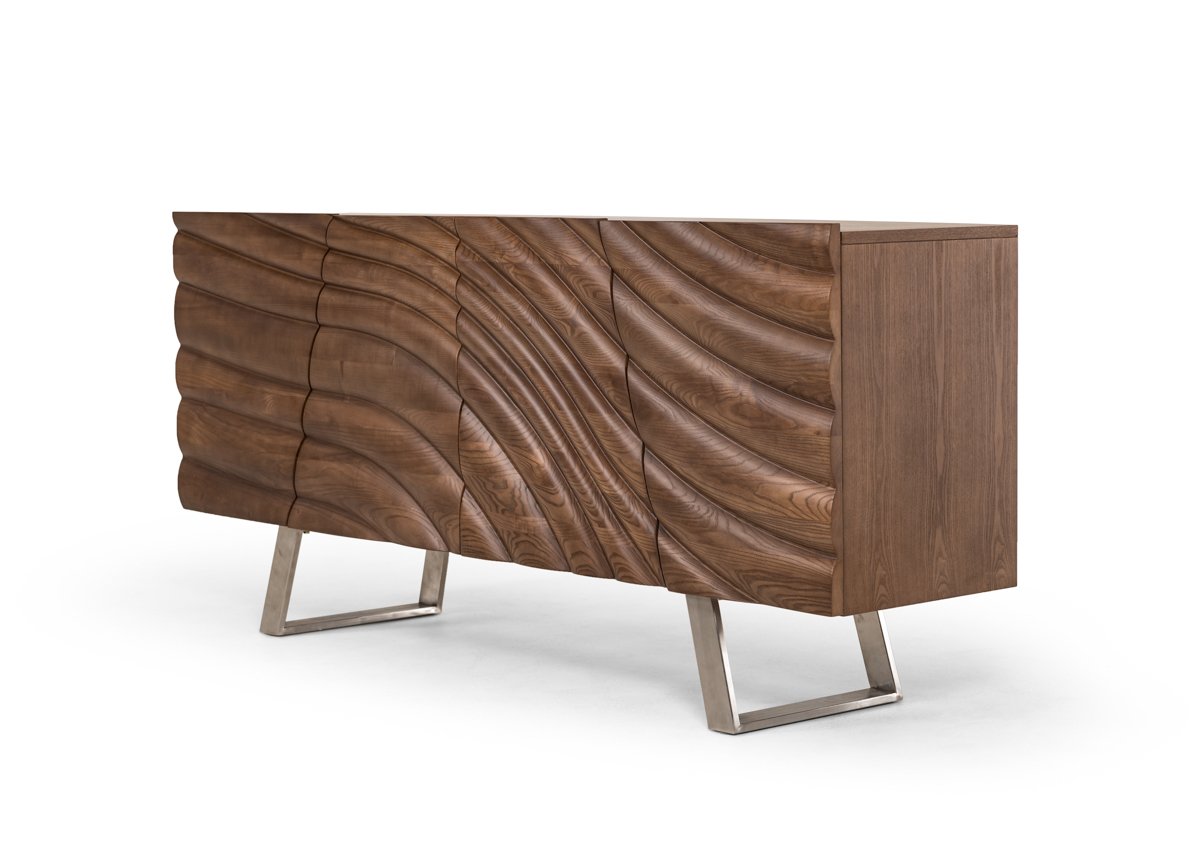 Walnut Wood Veneer and Steel Buffet Storage Solution for You