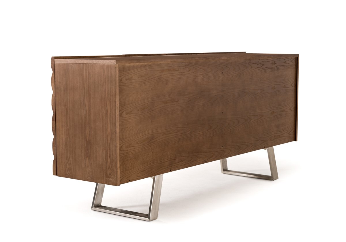 Walnut Wood Veneer and Steel Buffet Storage Solution for You