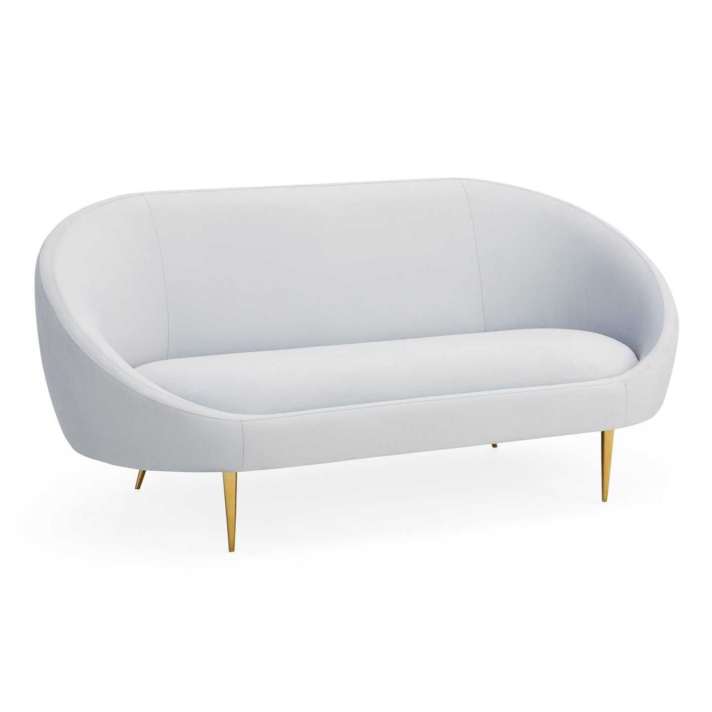 Ether Apartment Sofa - Velvet Comfort with Brass Legs