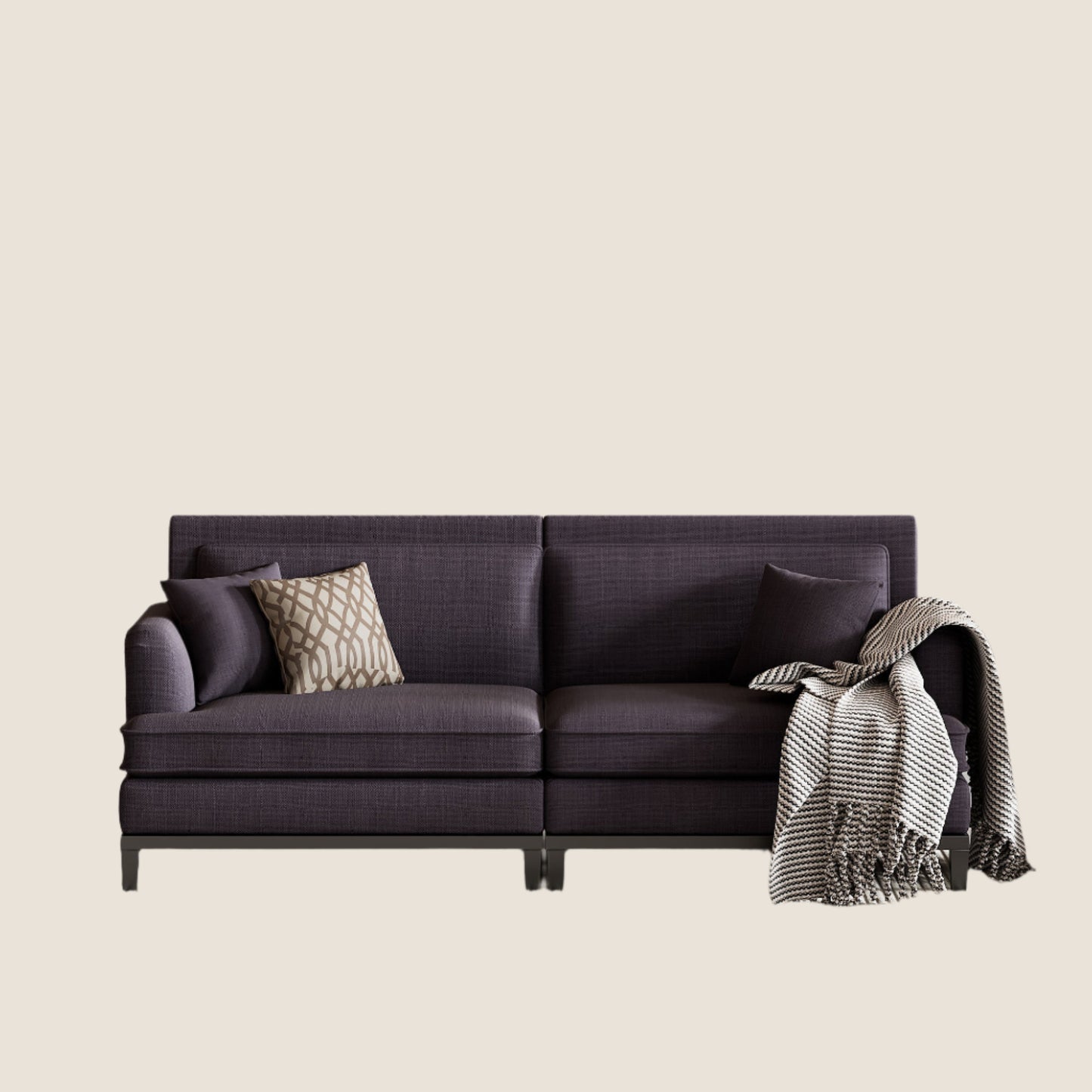 Upholstered Country Style Sofa with Wooden Legs