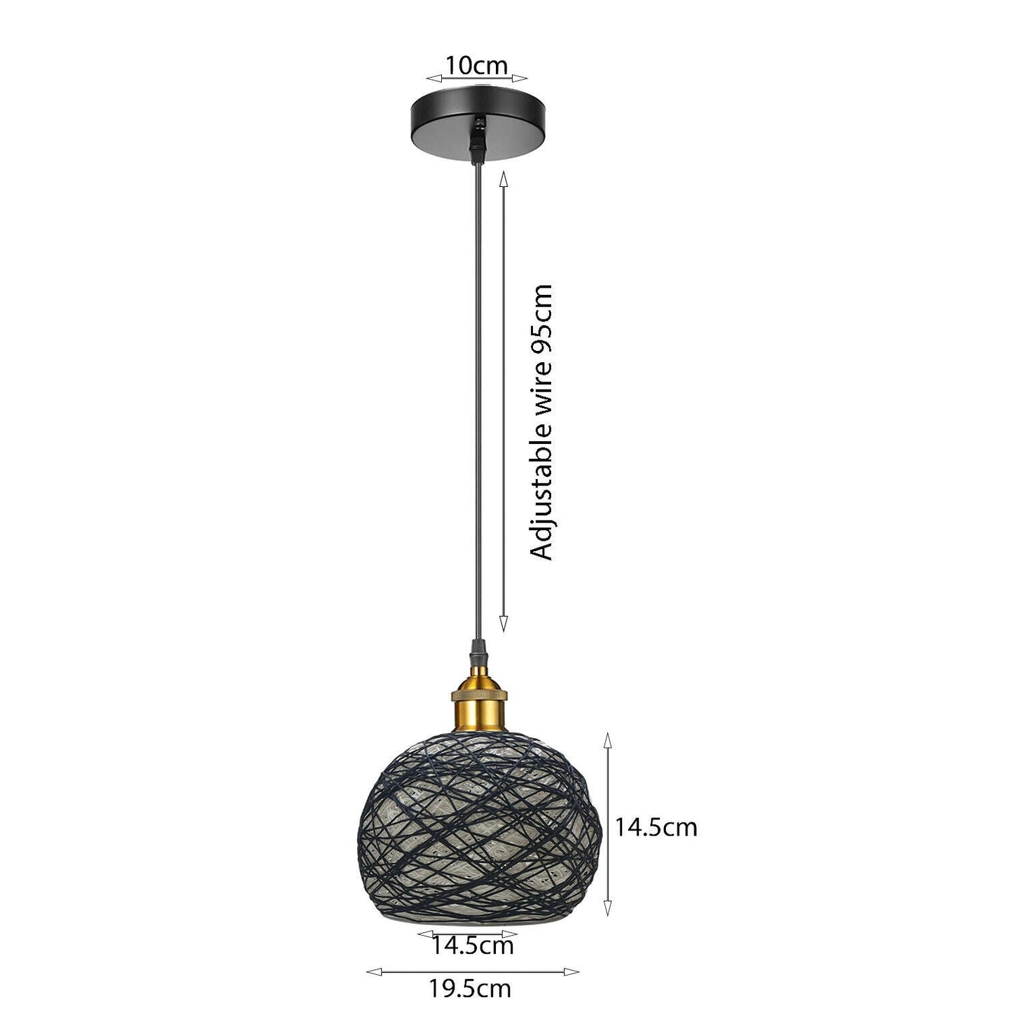 Vintage Industrial Retro Rattan Ceiling Pendant Light