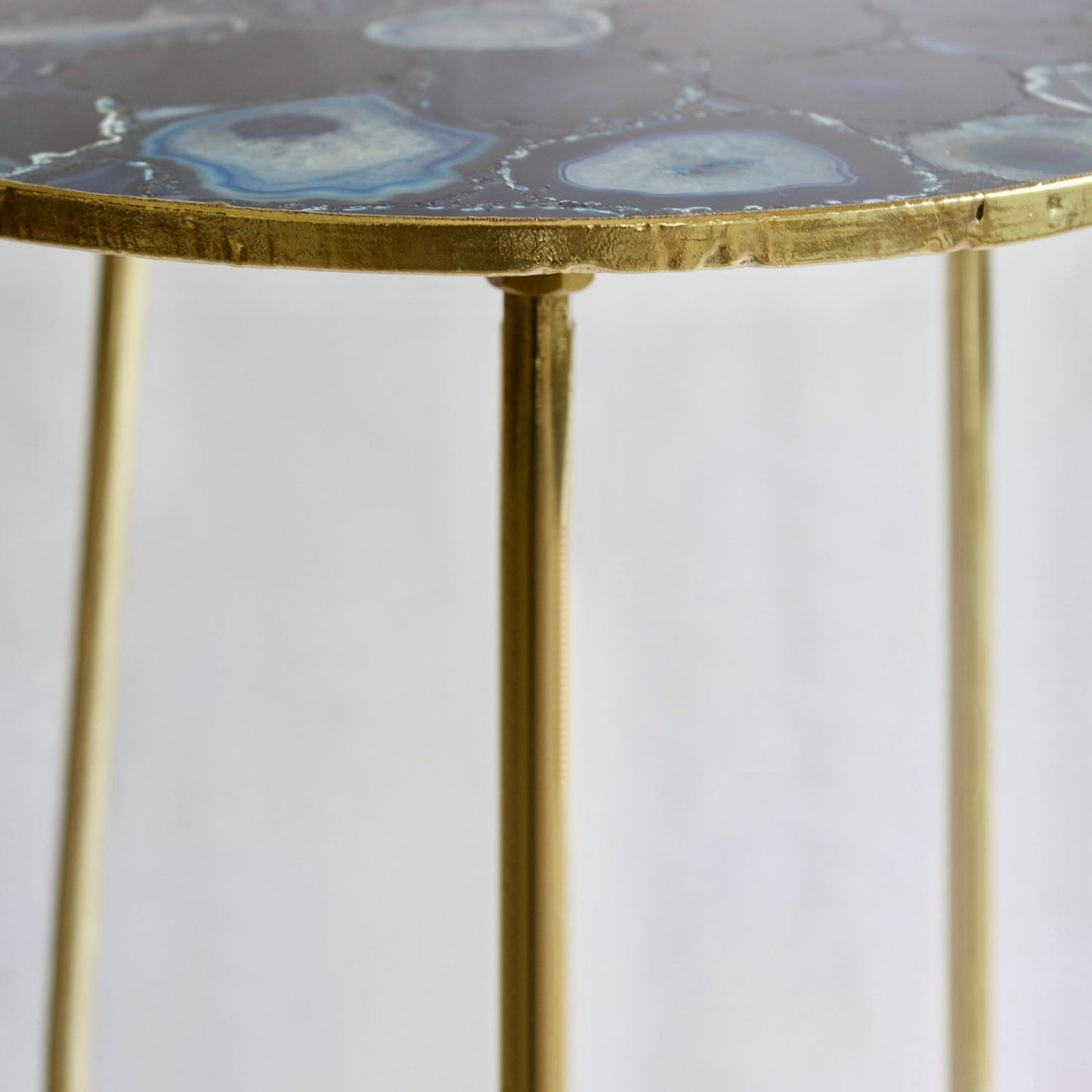 Blue Agate Round Coffee Side Table with Custom Options