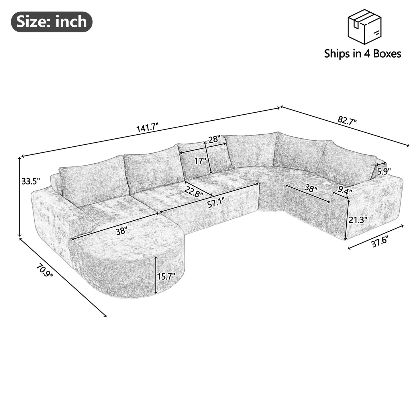 Oversized Modular Cloud Sectional Sofa