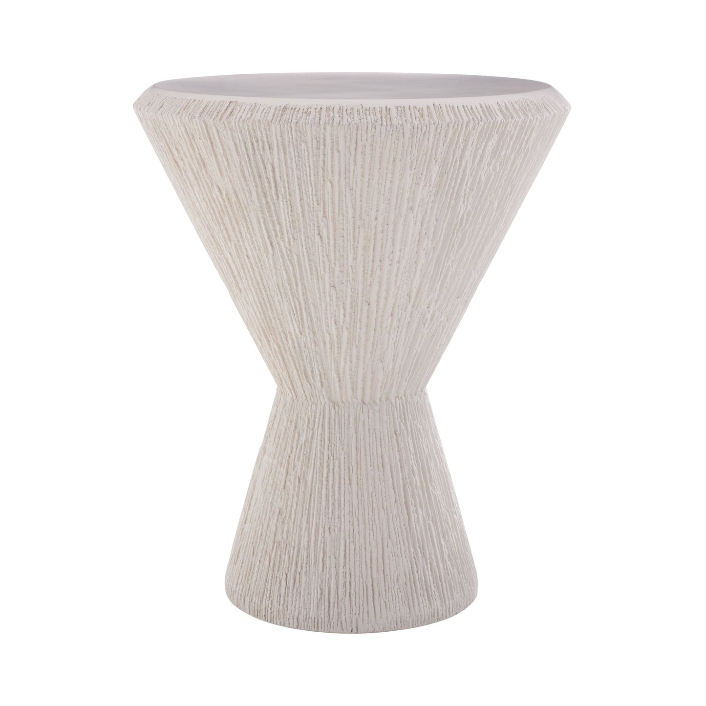 Nika Accent Table - Ivory Concrete Design with Texture