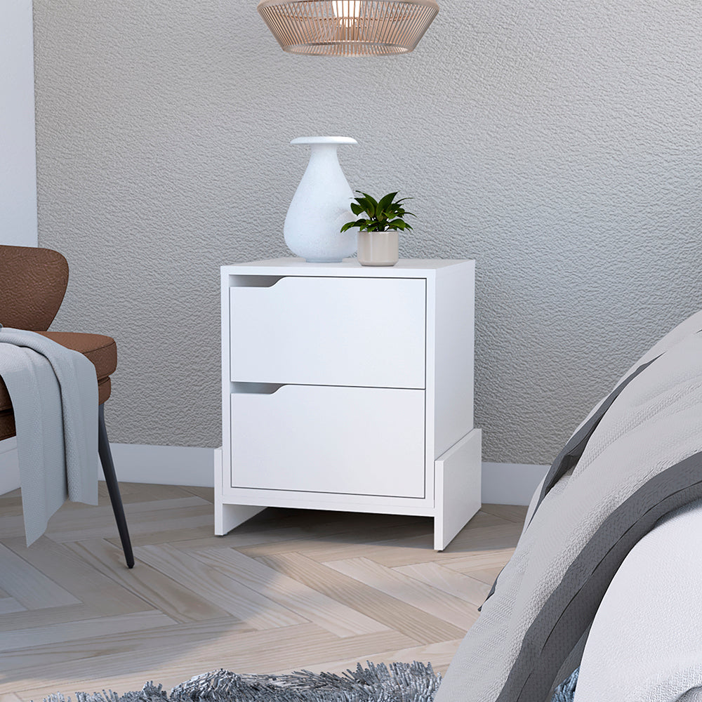 Brookland Nightstand, Sturdy Bedside Table with Drawers