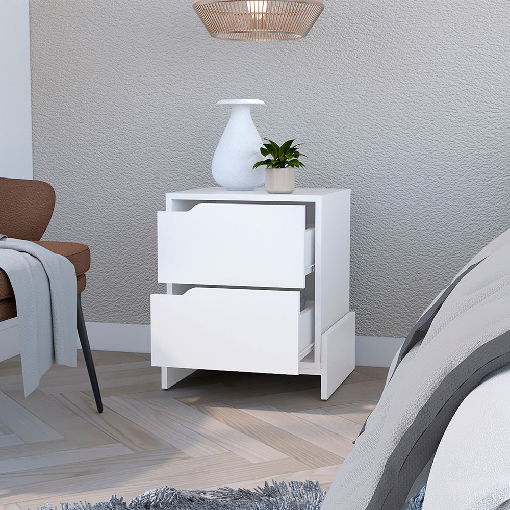 Brookland Nightstand, Sturdy Bedside Table with Drawers