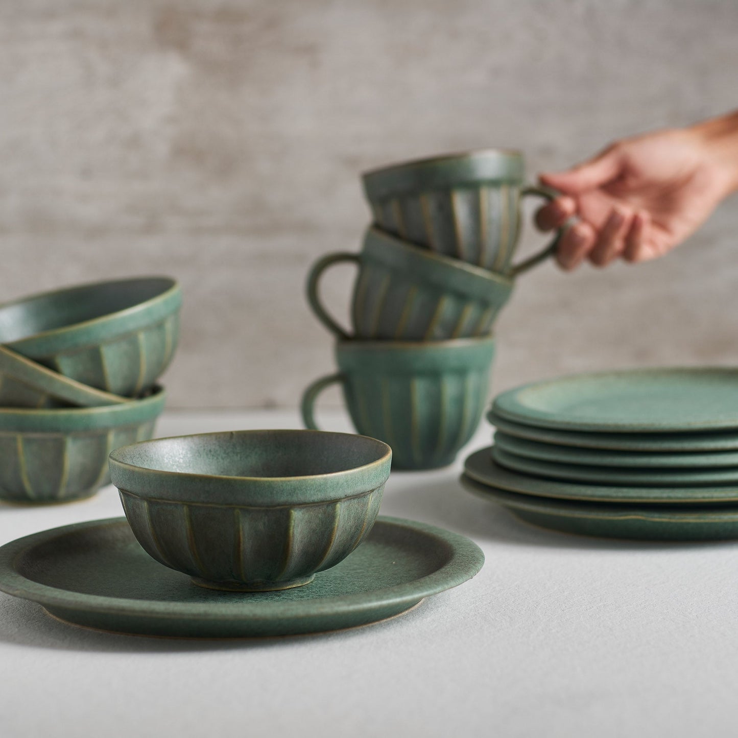 Green Bowl - Handmade Stoneware