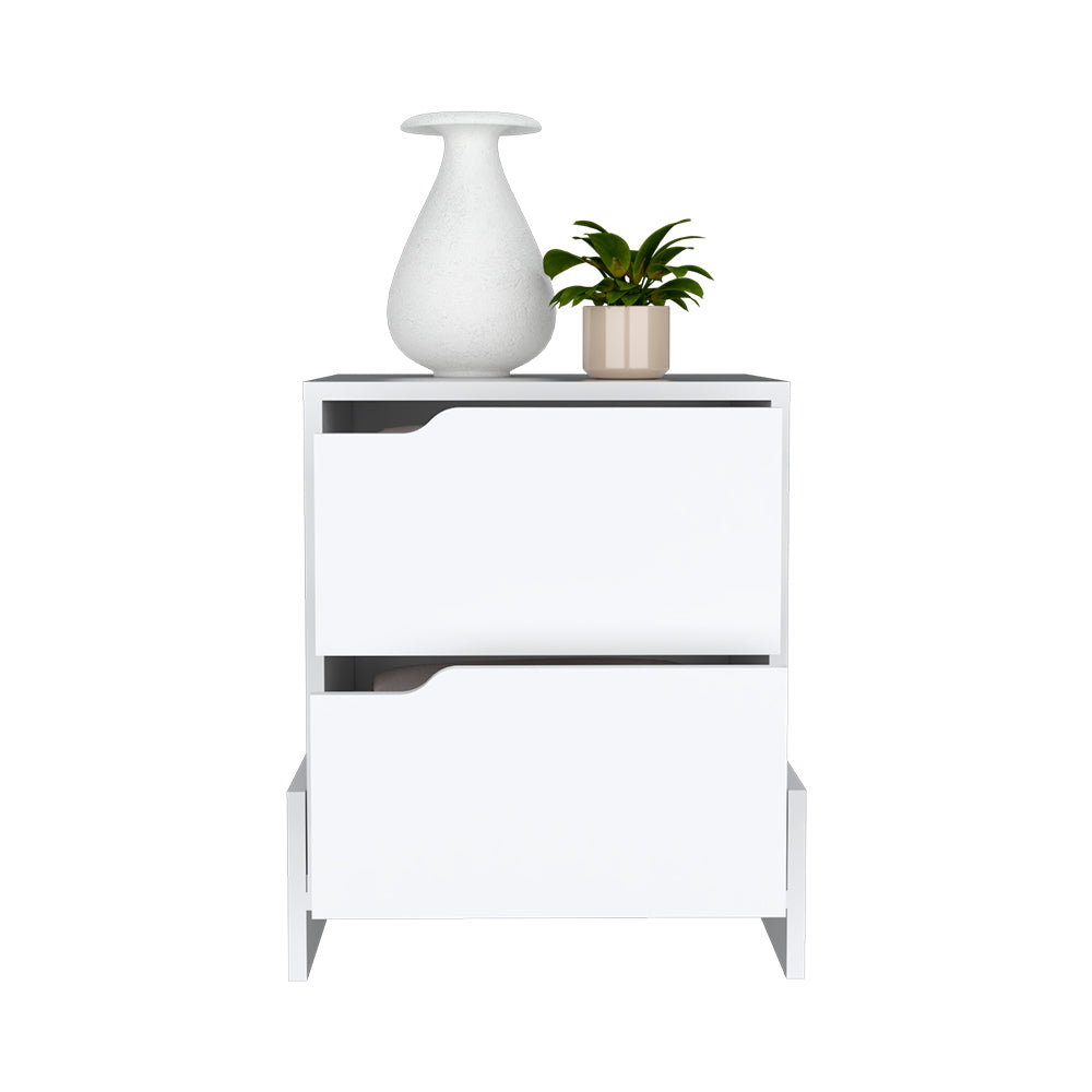 Brookland Nightstand, Sturdy Bedside Table with Drawers