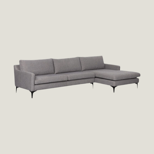 Andie Sofa Chaise in Dark Grey