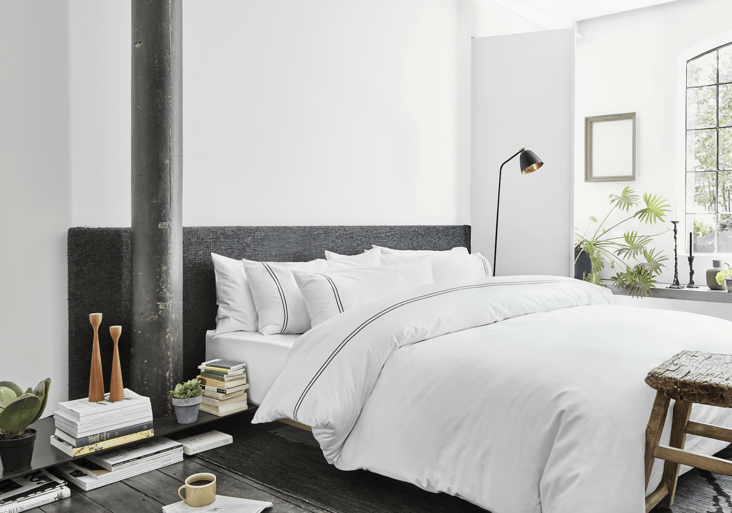 The Cairo Collection | Silver Stripe Duvet Set Comfort Soft