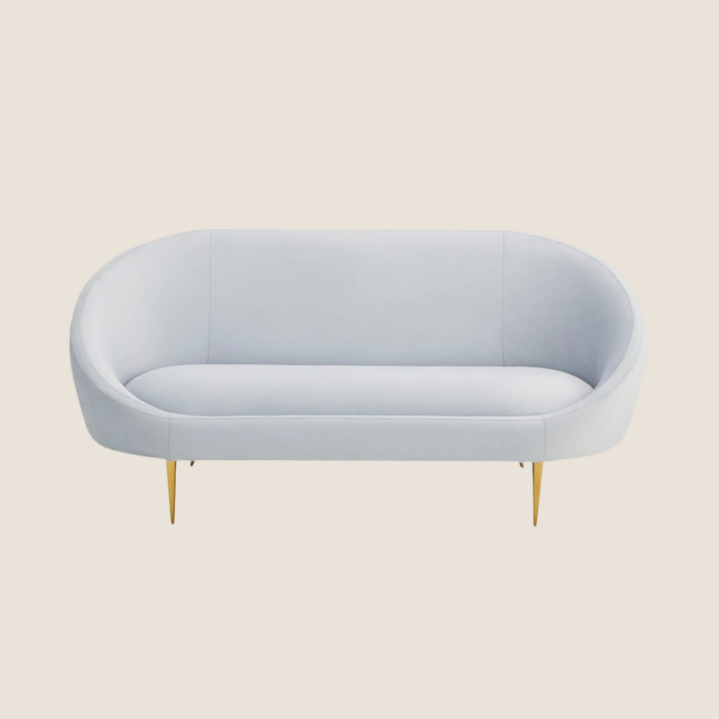 Ether Apartment Sofa - Velvet Comfort with Brass Legs