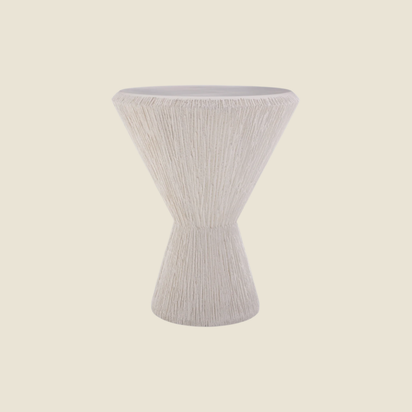 Nika Accent Table - Ivory Concrete Design with Texture