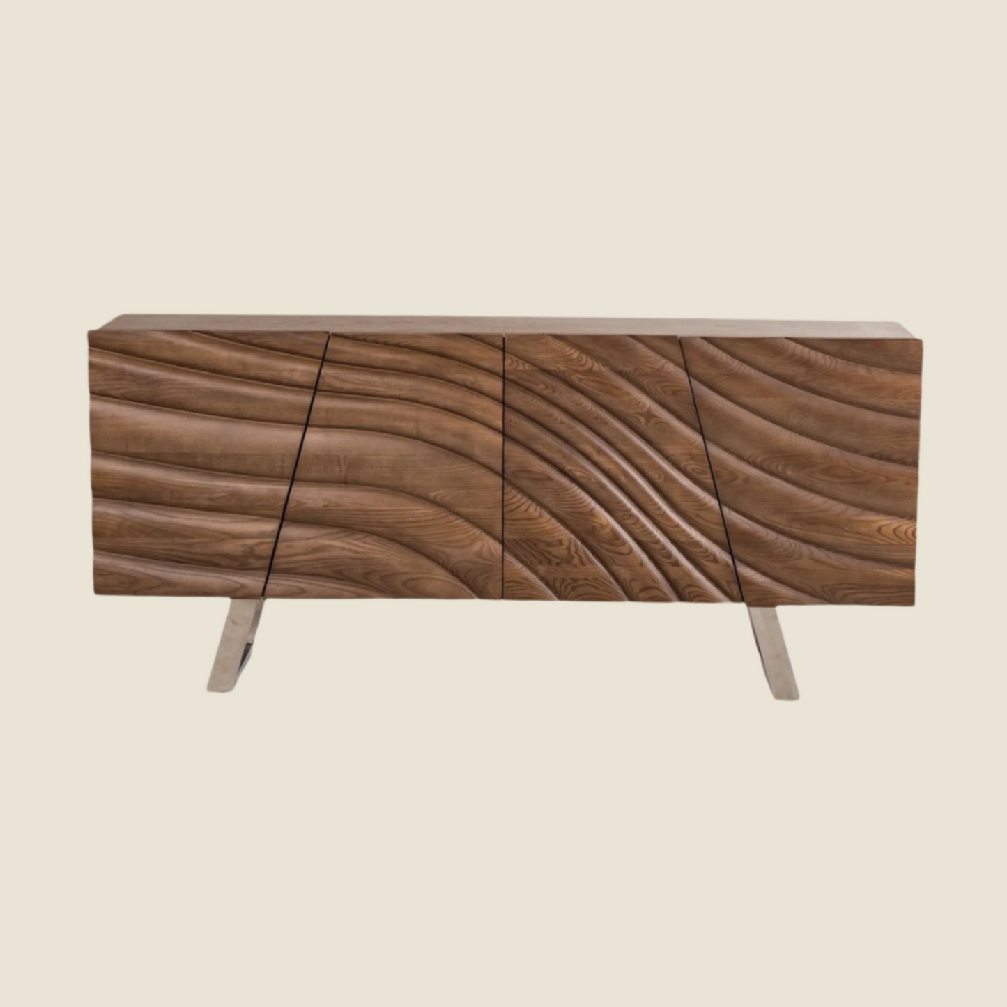 Walnut Wood Veneer and Steel Buffet Storage Solution for You