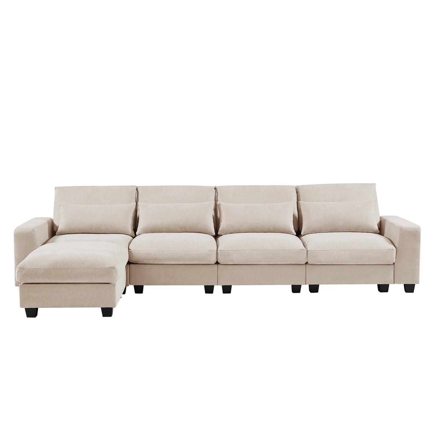 L-Shape Feather Filled Convertible Sofa