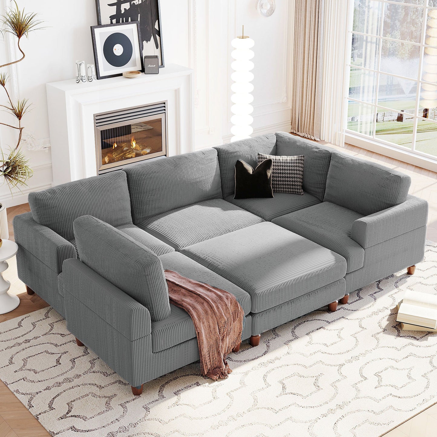 Cozy Corner Modular Sofa with Ottoman Design