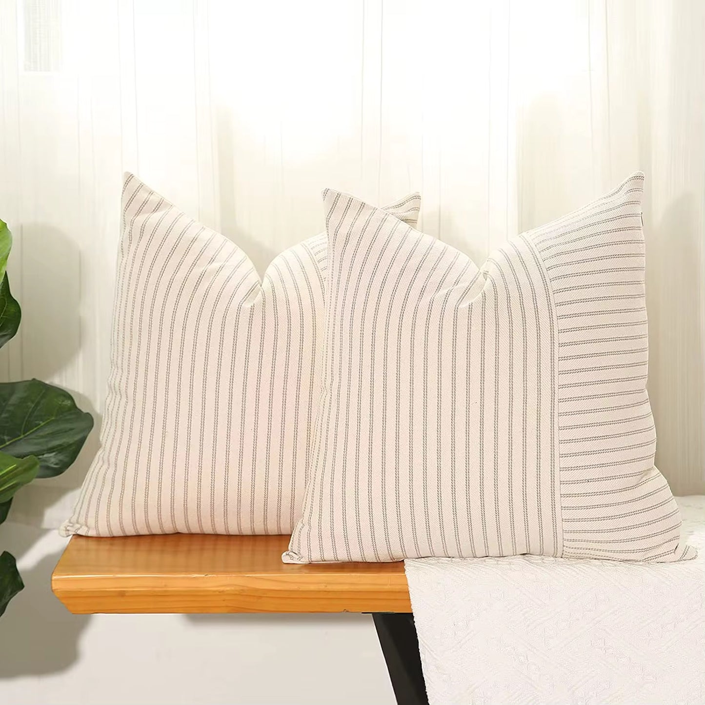 Chic Pinstripe Throw Pillow Cover