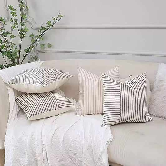 Chic Pinstripe Throw Pillow Cover