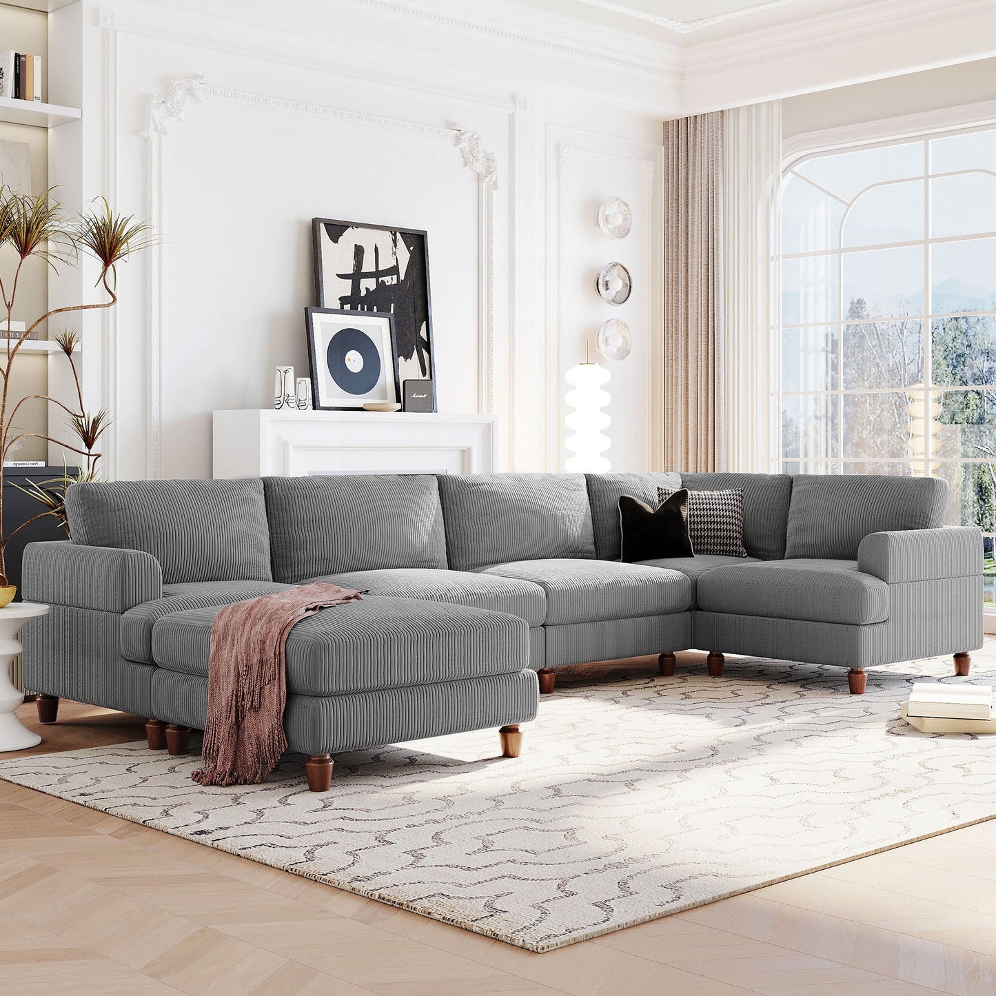 Cozy Corner Modular Sofa with Ottoman Design