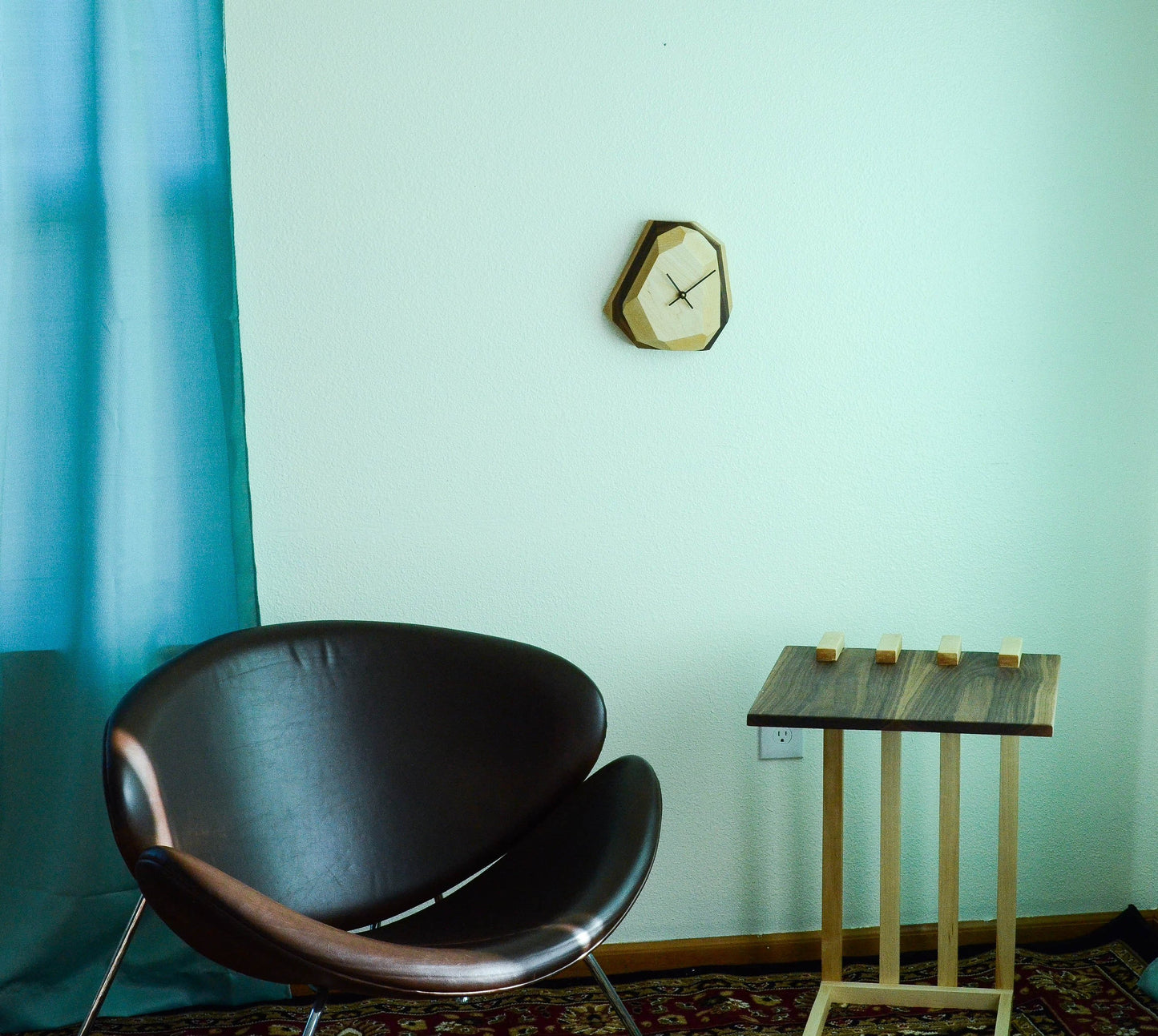 Geometric Wall & Table Clock: Artful Timepiece Design