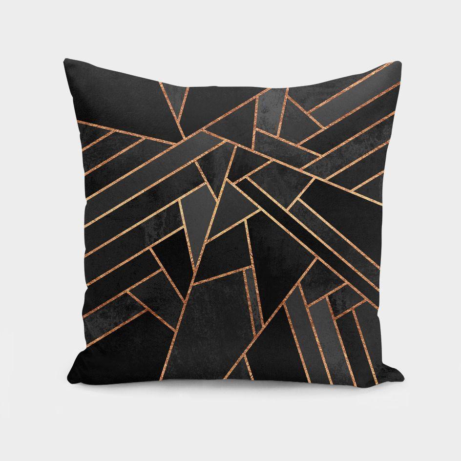 Black Night Cushion Pillow - Artisan Crafted Comfort