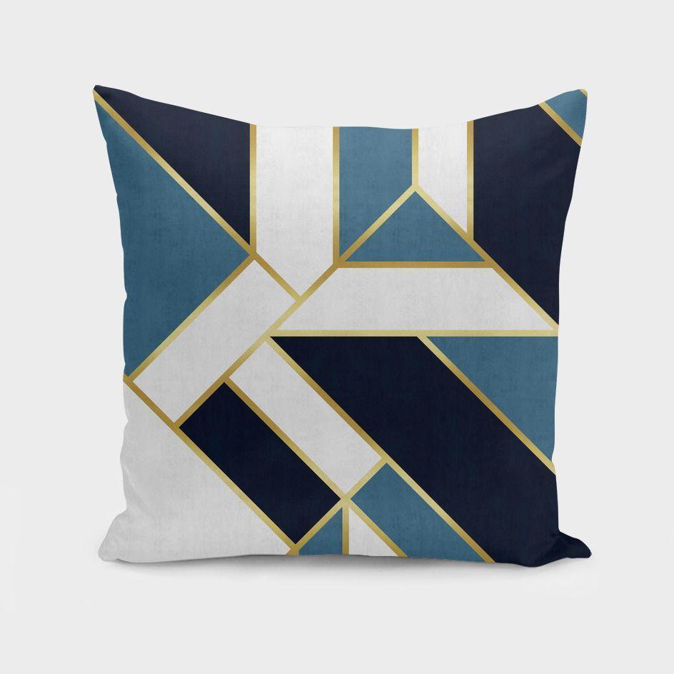 Geometric And Golden Art V Cushion For Cozy Spaces